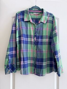 St. John's Bay Plaid Shirt Size XL Cabincore Hiking Granola Heritage